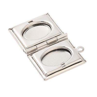 Rack Plating Brass Locket Pendants KK-F090-04P-1