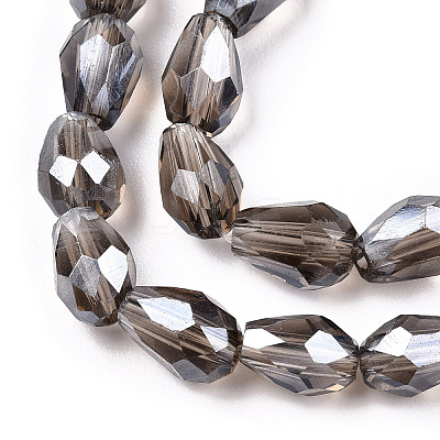 Electroplate Glass Beads Strands X-EGLA-R008-6x4mm-11-1