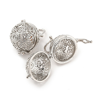 Filigree Round Brass Cage Pendants LS-KK-D389-01P-A-1