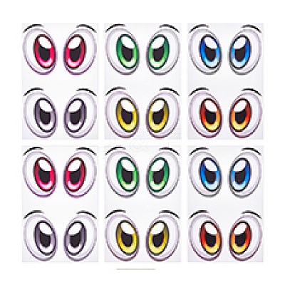 6 Sheets 3 Colors Paper Picture Stickers STIC-PH0001-04-1