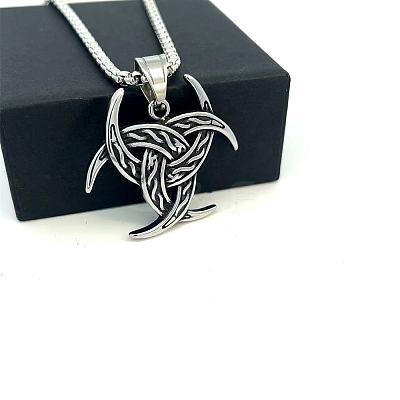 European 304 Stainless Steel Viking Trinity Knot Pendant Necklaces ND3231-1