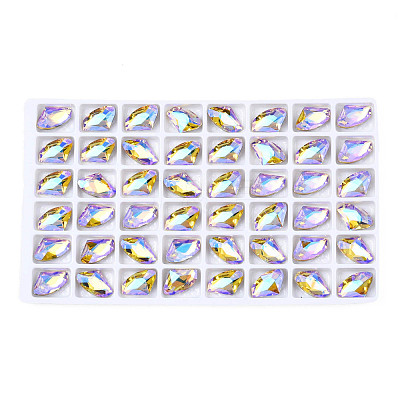 48Pcs Glass Rhinestone Cabochons MRMJ-N029-03-11-1