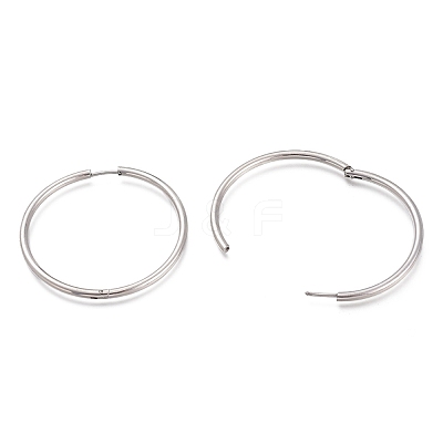 Tarnish Resistant 304 Stainless Steel Needle with 201 Stainless Steel Ring Huggie Hoop Earrings EJEW-L256-02E-P-1