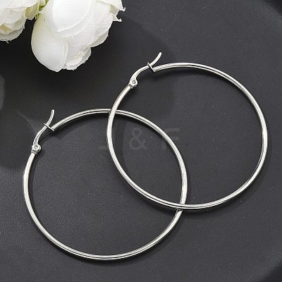 Tarnish Resistant 304 Stainless Steel Big Hoop Earrings EJEW-F105-04P-1