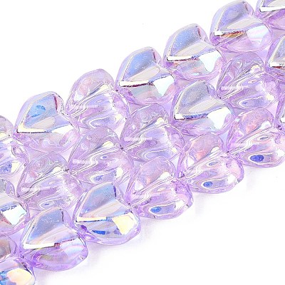 Electroplate Transparent Glass Beads Strands EGLA-N056-01A-06-1