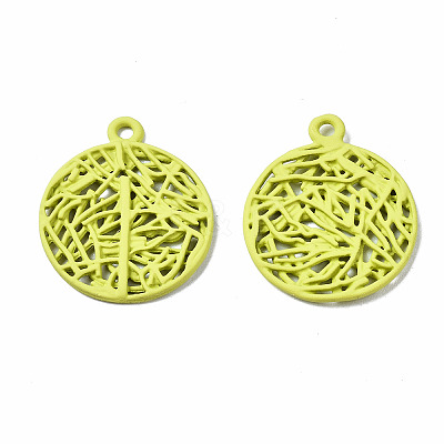 Spray Painted Alloy Pendants PALLOY-Q434-010F-NR-1