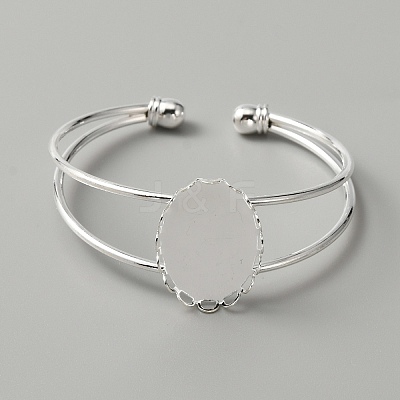 Alloy Double Wire Cuff Bangle Makings FIND-WH0126-156P-1