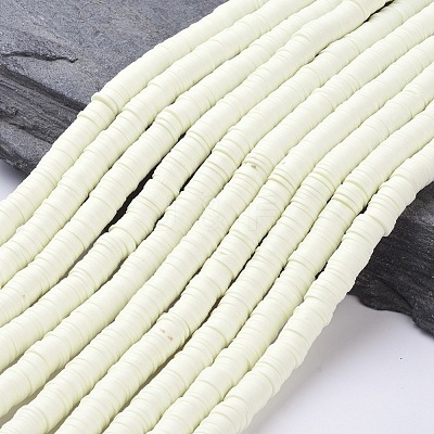 Flat Round Handmade Polymer Clay Beads CLAY-R067-8.0mm-21-1