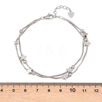 Brass Box Chain Multi-strand Bracelets for Women BJEW-C140-27P-1