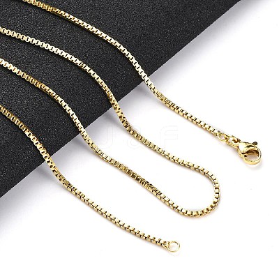1.5mm Rack Plating Brass Box Chain Necklaces for Women Men MAK-L044-30G-1