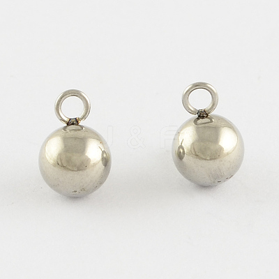 Tarnish Resistant 201 Stainless Steel 3D Ball Round Charms Pendants STAS-Q171-07-1
