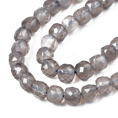 Natural Grey Agate Beads Strands G-S359-373-1