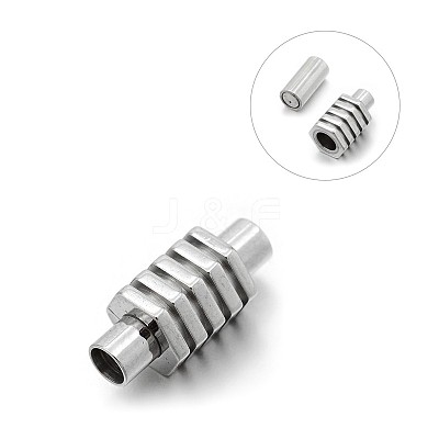 Tarnish Resistant Smooth 304 Stainless Steel Tube Magnetic Clasps with Glue-in Ends STAS-E089-38A-1