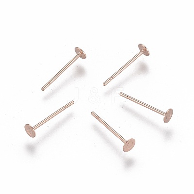 304 Stainless Steel Stud Earring Findings STAS-H436-24RG-3mm-1