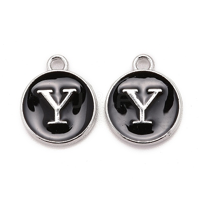 Platinum Plated Alloy Charms LS-ENAM-S118-02Y-P-1