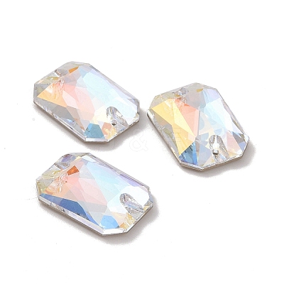 Rectangle Octagon Shape Sew on Rhinestone RGLA-C001-08B-001LA-1