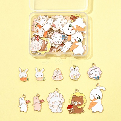 40Pcs Alloy Enamel Pendants ENAM-FS0002-40-1