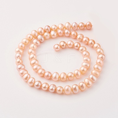 Natural Cultured Freshwater Pearl Beads Strands PEAR-G007-09-1