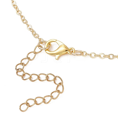 4Pcs 4 Styles Clear AB Glass Wing Flower Star Shell Shape Pendant Brass Cable Chain Necklaces for Women NJEW-JN05745-1