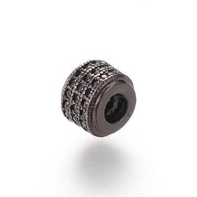 Brass Micro Pave Cubic Zirconia Beads ZIRC-S053-YS013B-3-1
