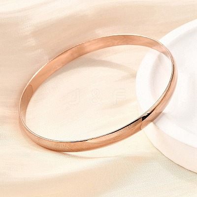 304 Stainless Steel Plain Bangles for Women BJEW-V004-02B-RG-1