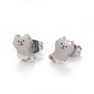 Tarnish Resistant 304 Stainless Steel Stud Earrings X-EJEW-F227-10P-1