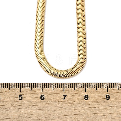 4mm Brass Flat Snake Chain Necklaces KK-F891-21G-1