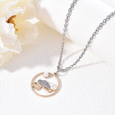 Chinese Style Alloy Pendant Necklaces NJEW-YW0001-01-1