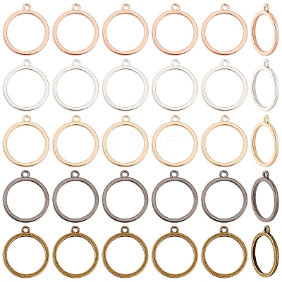 Alloy Open Back Bezel Pendants FIND-WH0421-145-1
