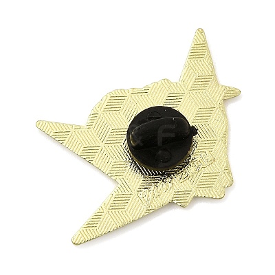 Paper Crane & Flower Alloy Enamel Pin Backs for Clothes for Women JEWB-F043-02D-1