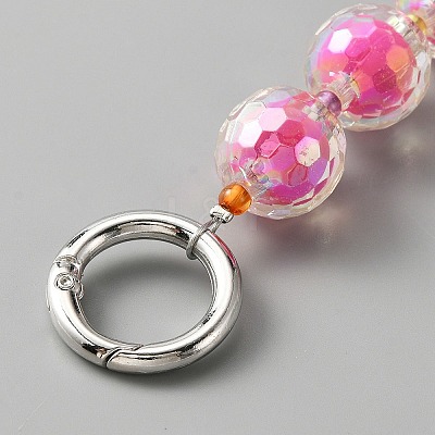 Beads in Beads Style Faceted Acrylic Chain Bag Straps PURS-WH0001-52E-1