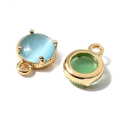Flat Round Brass Charms KK-D024-03G-1