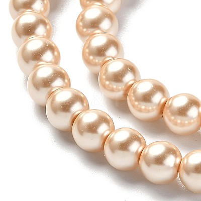 Eco-Friendly Dyed Glass Pearl Round Beads Strands HY-A002-6mm-RB061-1