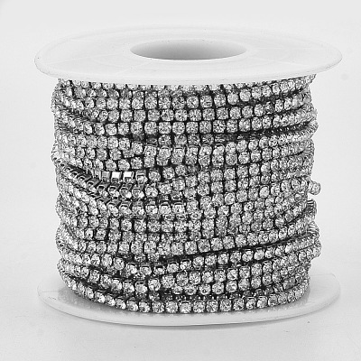 304 Stainless Steel Rhinestone Strass Chains STAS-T055-12P-1