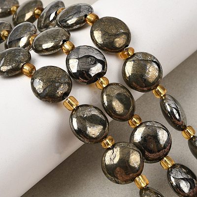 Natural Pyrite Beads Strands G-Z131-H01-01-1