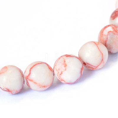 Natural Red Netstone Round Bead Strands G-E334-6mm-06-1