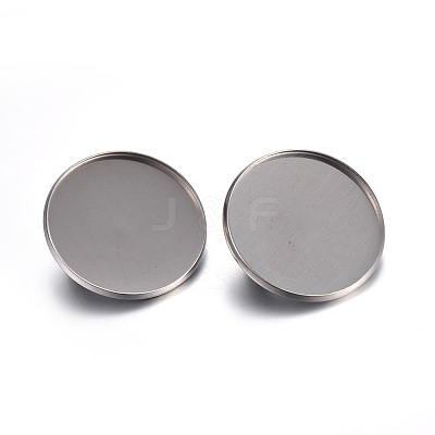 Tarnish Resistant 304 Stainless Steel Brooch Base Settings STAS-F191-04P-25mm-1