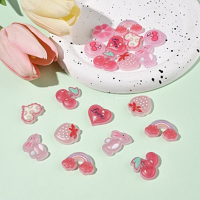 120Pcs 8 Style Plastic Enamel Cabochons KY-FS0001-38-1
