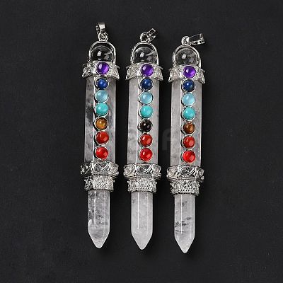 Chakra Theme Natural Quartz Crystal Big Pendants G-I322-06P-05-1