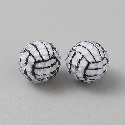 Sport Opaque Acrylic Beads LS-MACR-CJC0004-31B-1