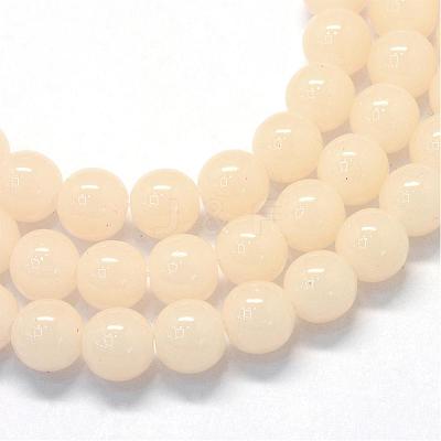 Baking Paint Imitation Jade Glass Round Bead Strands DGLA-Q021-10mm-41-1