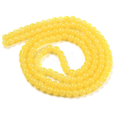 Baking Paint Imitation Jade Glass Round Bead Strands X-DGLA-Q021-6mm-24-1