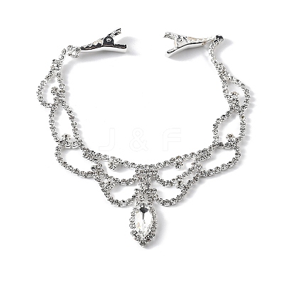 Alloy Rhinestone Hair Chain OHAR-M044-02A-S-1