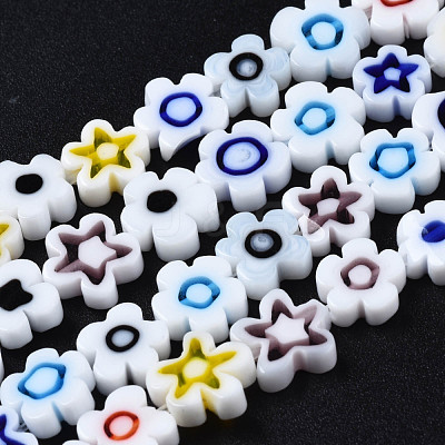 Handmade Millefiori Glass Bead Strands LAMP-J035-8mm-38-1