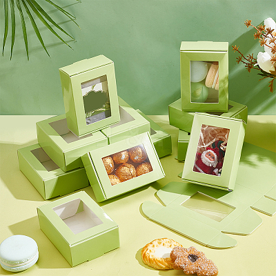 Rectangle Paper Folding Shipping Box with Window CON-WH0099-25A-1