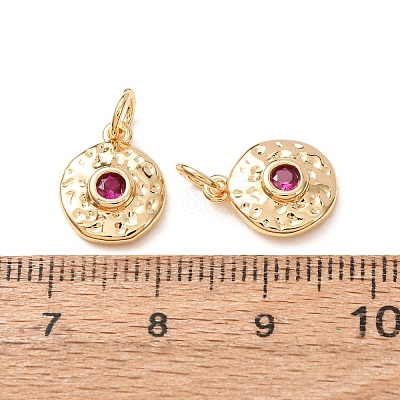 Brass Micro Pave Cubic Zirconia Charms CU-K002-41G-B-1