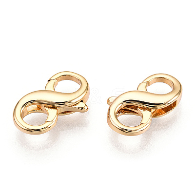 Brass Hook Clasps X-KK-N254-18G-1