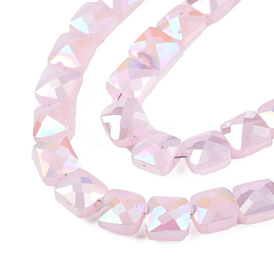 Electroplate Opaque Solid Color Glass Beads Strands EGLA-N002-42-01-1