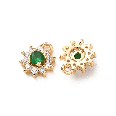 Brass Micro Pave Cubic Zirconia Charms CU-K002-39G-D-1