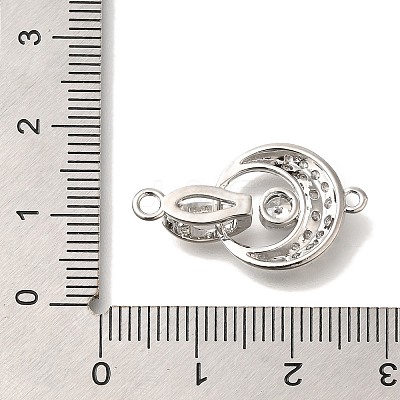 Brass Micro Pave Clear Cubic Zirconia Fold Over Clasps KK-K389-127P-1